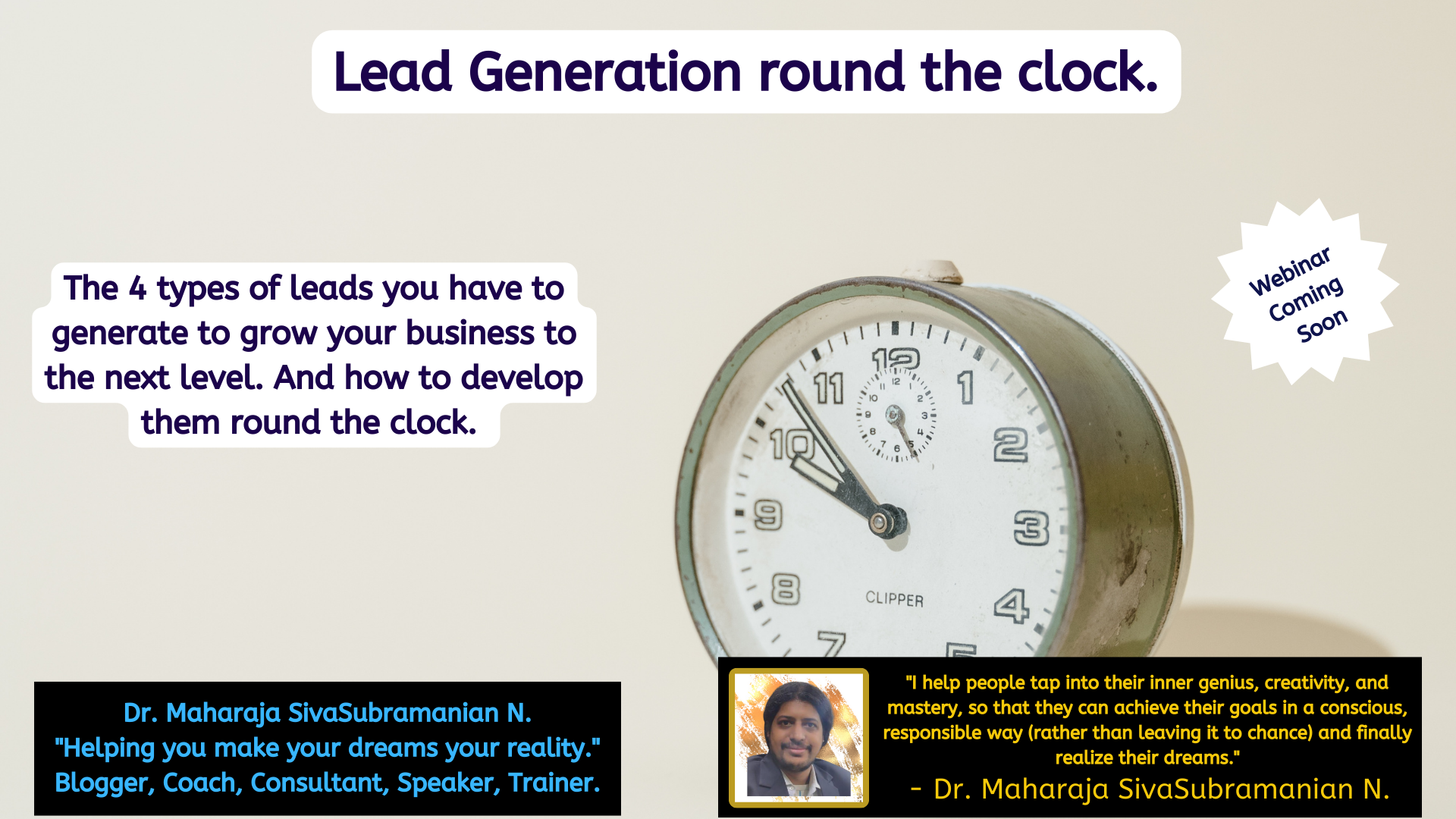 Lead Generation round the clock. – Upcoming free webinar.