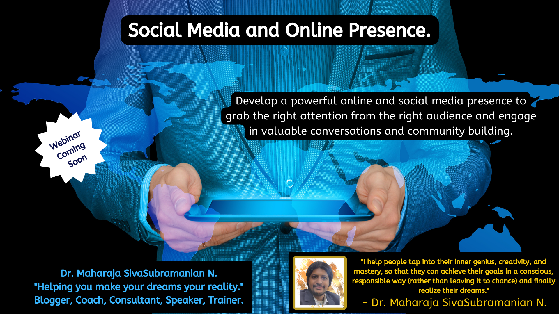 Social Media and Online Presence. Grow your business to the next level free webinar