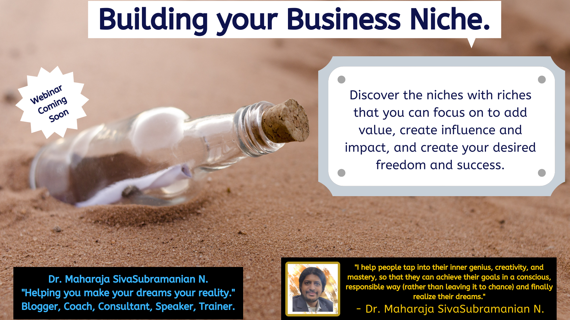 Building your Business Niche. – Upcoming free webinar.