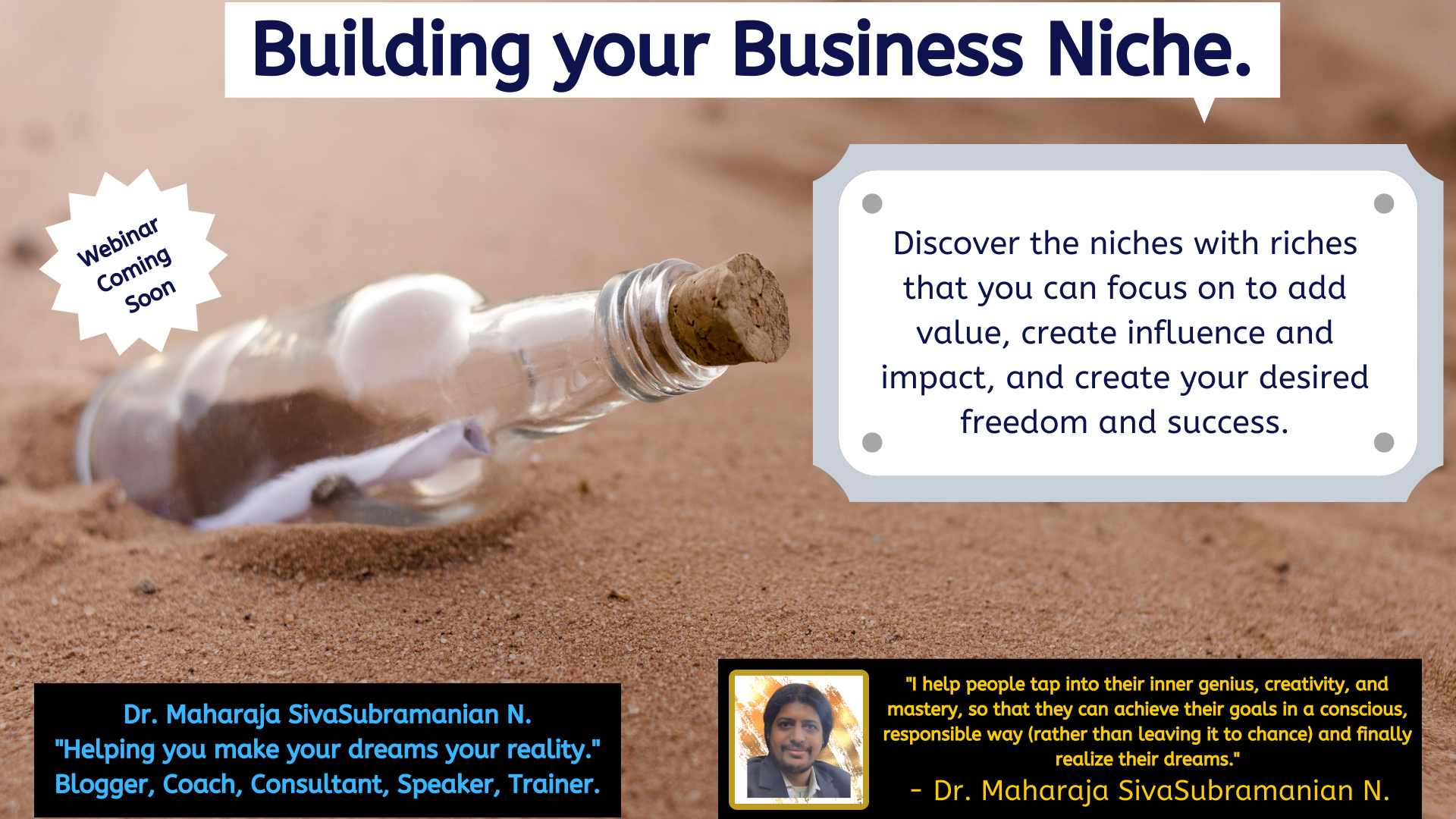 Building your Business Niche. Grow your business to the next level free webinar
