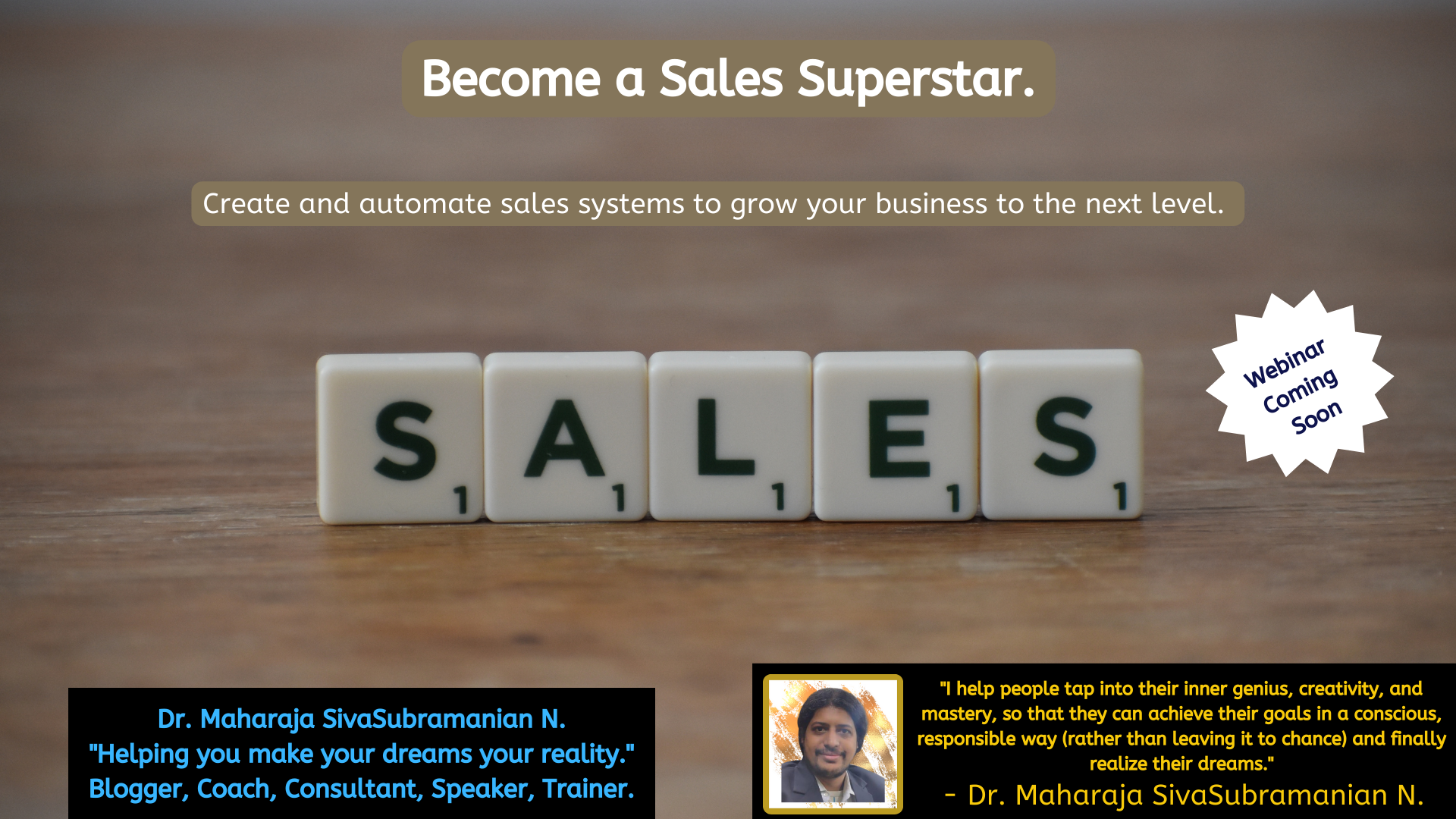 Become a Sales Superstar. – Upcoming free webinar.