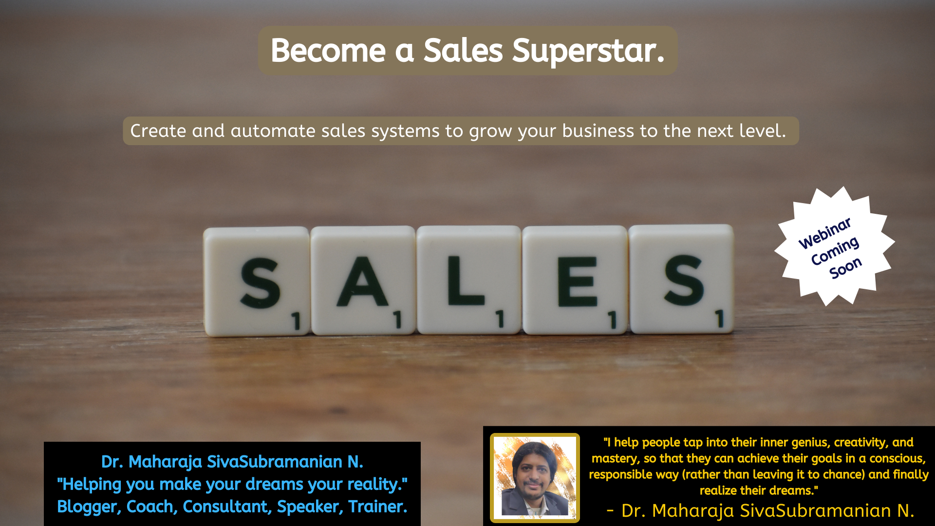 Become a Sales Superstar Grow your business to the next level free webinar