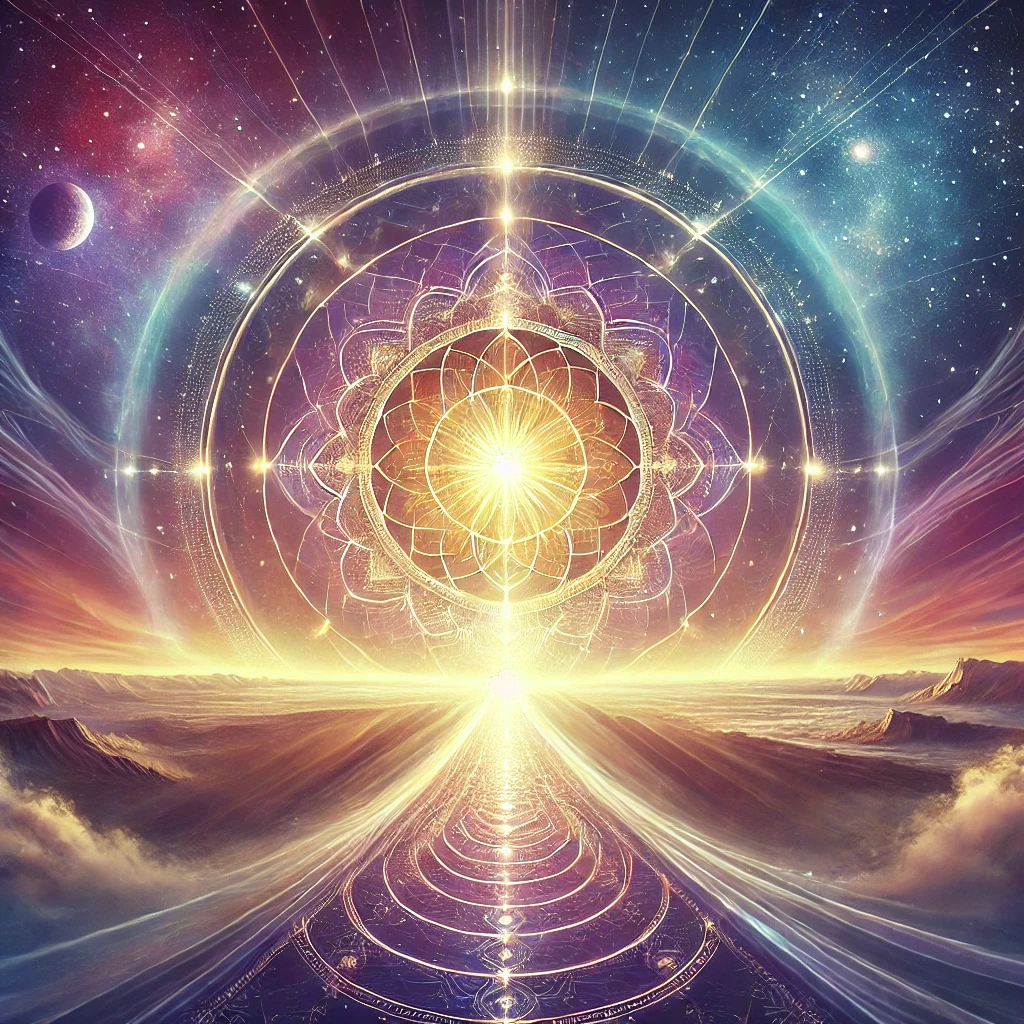 A_mystical_pathway_cosmic_alignment_mandala Gateway of Soul Purpose & Divine Alignment โ Walking the Path of Higher Will A radiant cosmic mandala with a glowing pathway leading into light, symbolizing clarity, soul purpose, and divine alignment. A sacred, luminous mandala with no inner symbol, radiating streams of starlight. A pathway flows toward a cosmic horizon, representing alignment, clarity, and walking the higher path. The image conveys surrender to divine will, purpose, and the soulโs true calling.