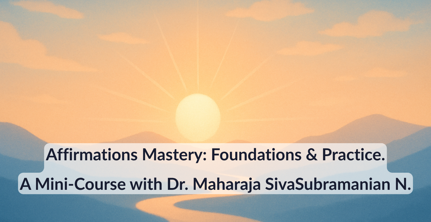 Affirmations Mastery: Foundations & Practice.</p>
<p>Unlock the power of affirmations with this step-by-step foundation course. Discover the science of self-talk, explore 10 proven practice methods, and apply affirmations across confidence, health, abundance, relationships, and more. With 40 short lessons, you’ll learn how to speak, write, visualize, and embody affirmations—then build a daily routine that sticks. This course prepares you for deeper applications of affirmations in every area of life.