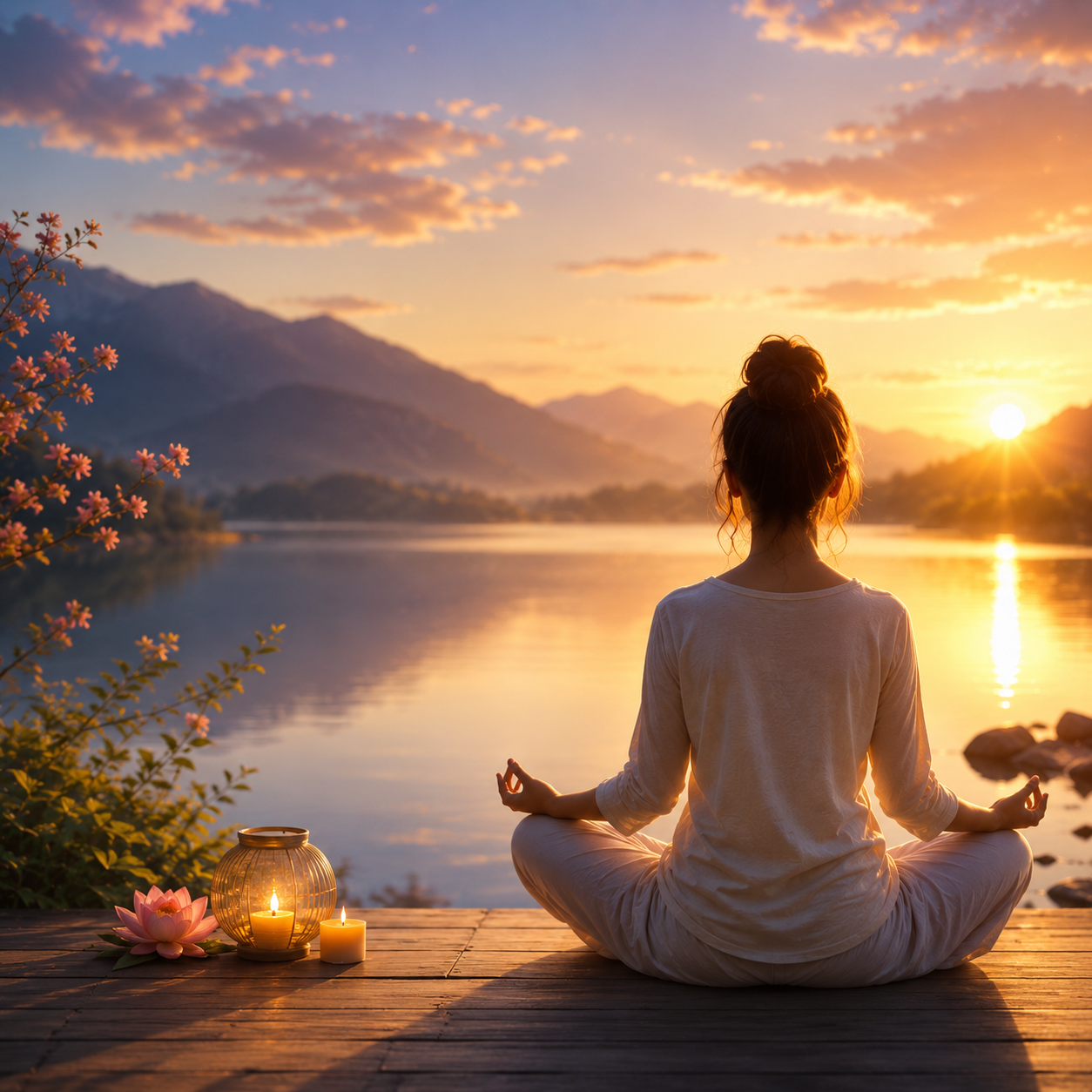 Tranquil Meditation by the lakeside - A Gentle Space for Daily Healing, Peace & Emotional Calmness