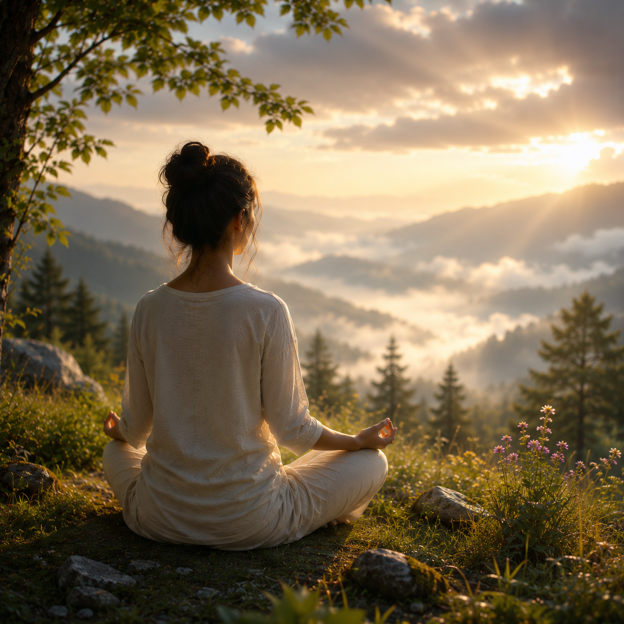 Meditative moments at golden hour A Few Moments of Calmness Can Change the Entire Day